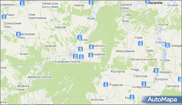 mapa Kowalków, Kowalków na mapie Targeo