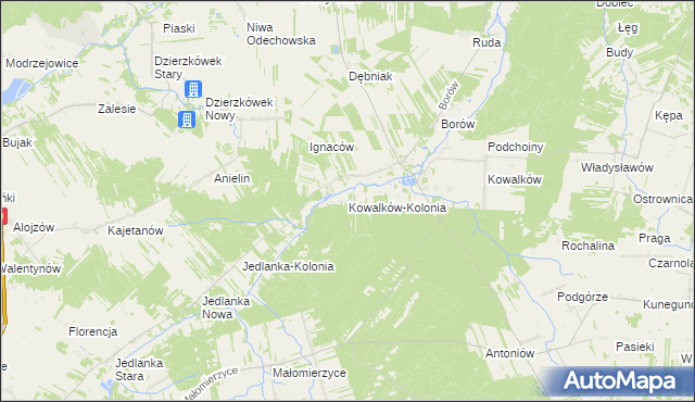 mapa Kowalków-Kolonia, Kowalków-Kolonia na mapie Targeo