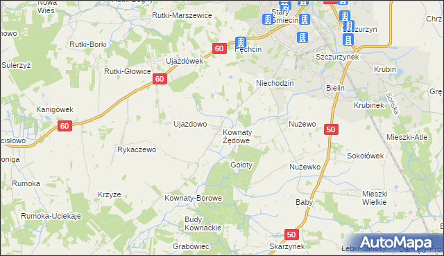 mapa Kownaty Żędowe, Kownaty Żędowe na mapie Targeo