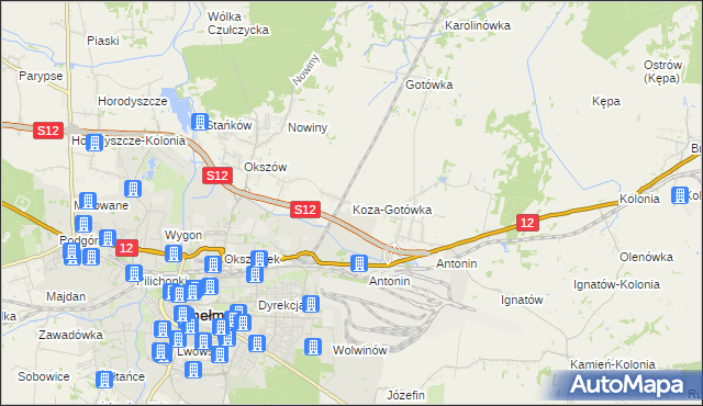 mapa Koza-Gotówka, Koza-Gotówka na mapie Targeo