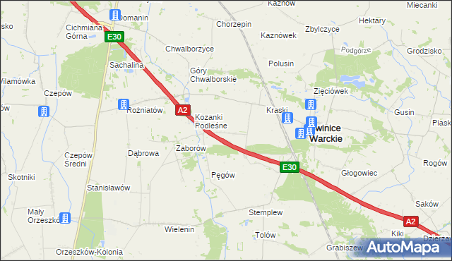 mapa Kozanki Wielkie, Kozanki Wielkie na mapie Targeo