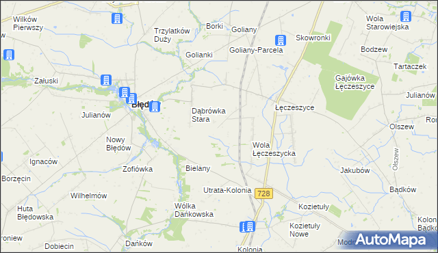mapa Koziel gmina Belsk Duży, Koziel gmina Belsk Duży na mapie Targeo