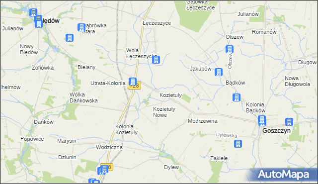 mapa Kozietuły, Kozietuły na mapie Targeo