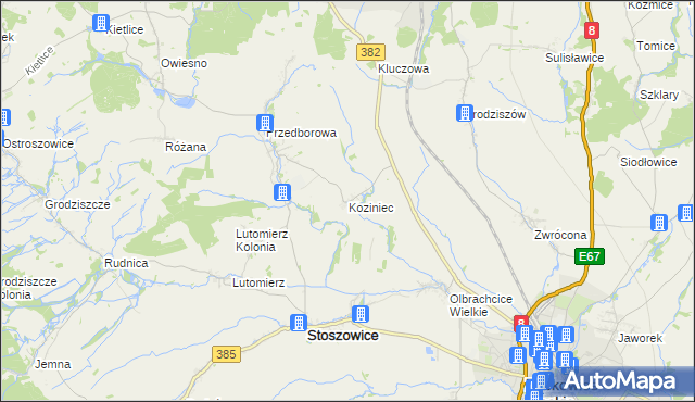 mapa Koziniec gmina Ząbkowice Śląskie, Koziniec gmina Ząbkowice Śląskie na mapie Targeo