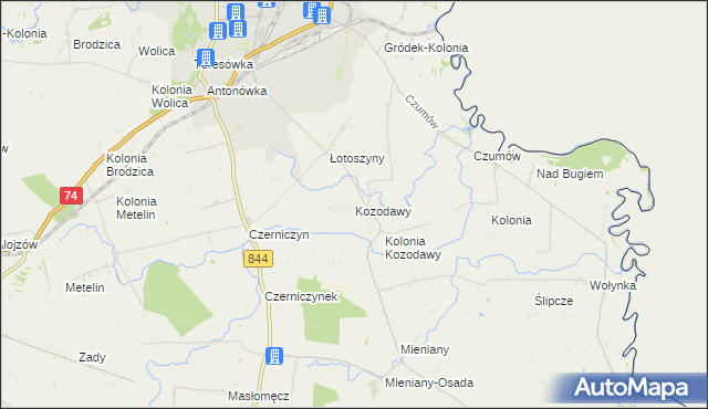 mapa Kozodawy, Kozodawy na mapie Targeo