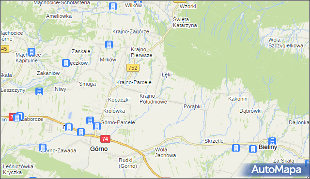 mapa Krajno Drugie, Krajno Drugie na mapie Targeo