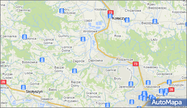 mapa Krajowice, Krajowice na mapie Targeo