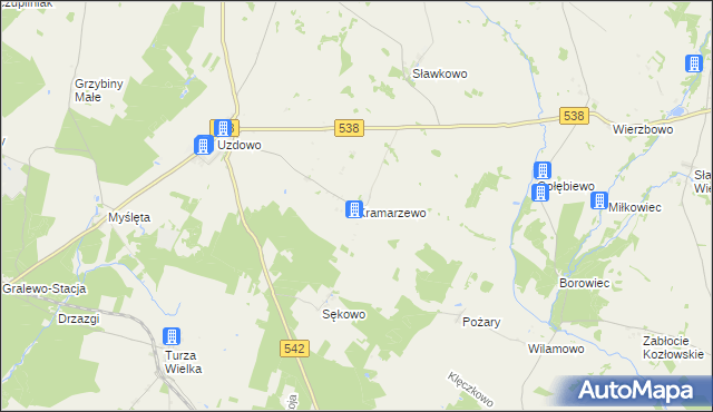 mapa Kramarzewo gmina Działdowo, Kramarzewo gmina Działdowo na mapie Targeo