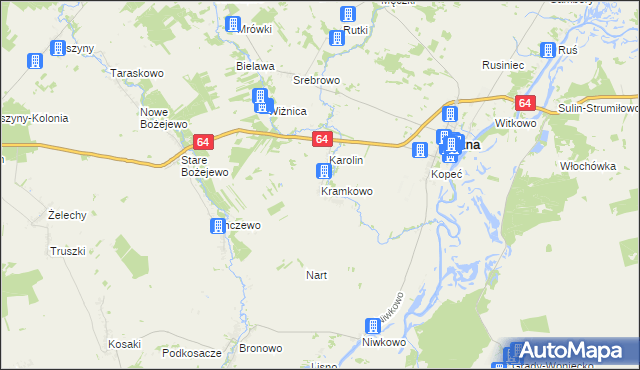 mapa Kramkowo, Kramkowo na mapie Targeo