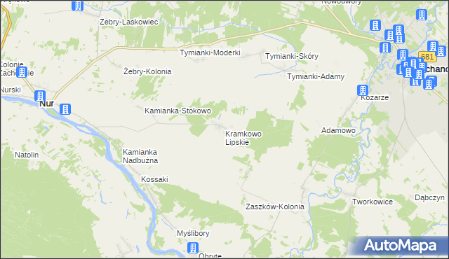 mapa Kramkowo Lipskie, Kramkowo Lipskie na mapie Targeo