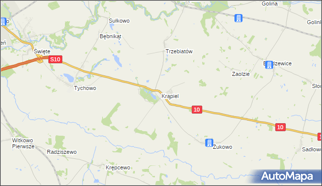 mapa Krąpiel gmina Stargard, Krąpiel gmina Stargard na mapie Targeo