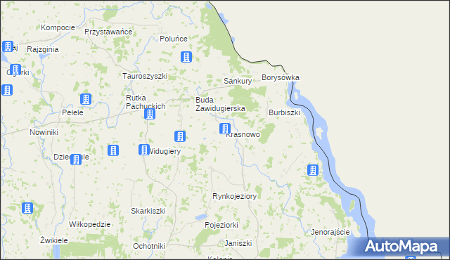 mapa Krasnowo, Krasnowo na mapie Targeo