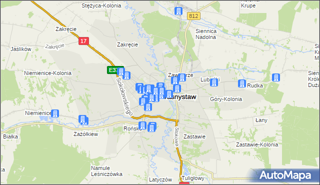 mapa Krasnystaw, Krasnystaw na mapie Targeo