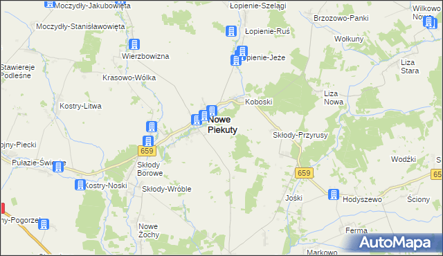 mapa Krasowo-Siódmaki, Krasowo-Siódmaki na mapie Targeo