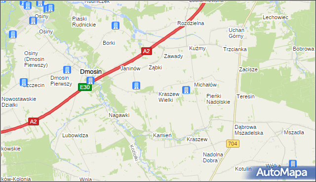 mapa Kraszew Wielki, Kraszew Wielki na mapie Targeo