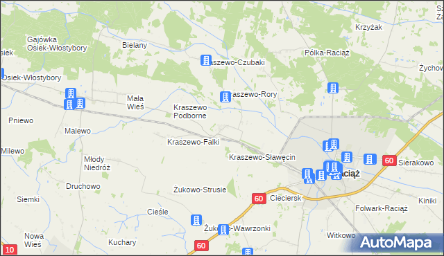 mapa Kraszewo-Gaczułty, Kraszewo-Gaczułty na mapie Targeo