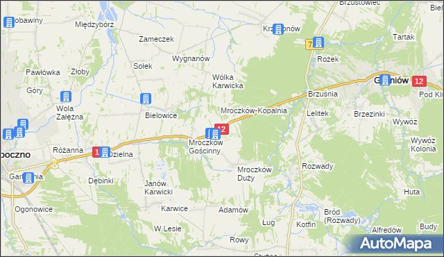 mapa Kraszków gmina Opoczno, Kraszków gmina Opoczno na mapie Targeo