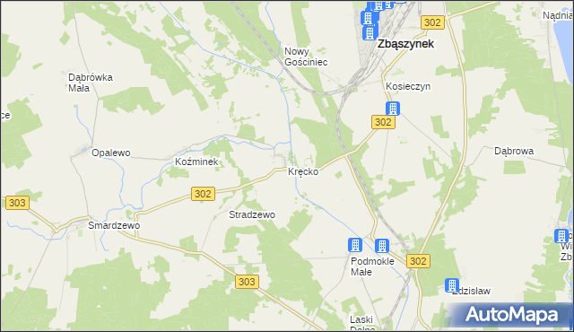 mapa Kręcko, Kręcko na mapie Targeo