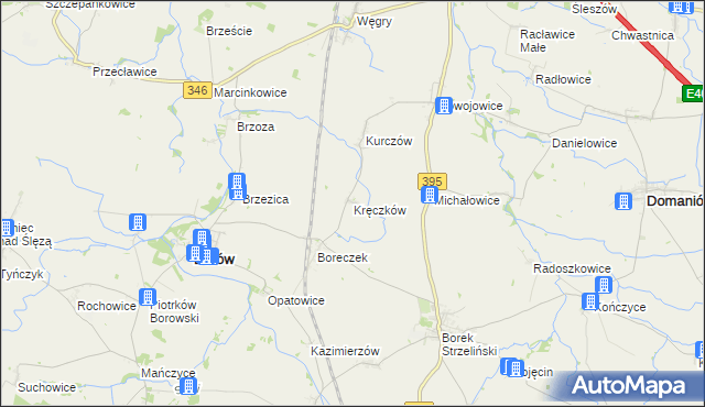 mapa Kręczków, Kręczków na mapie Targeo