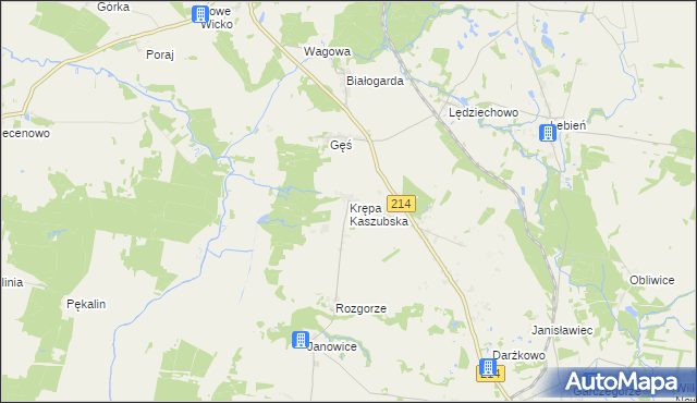 mapa Krępa Kaszubska, Krępa Kaszubska na mapie Targeo