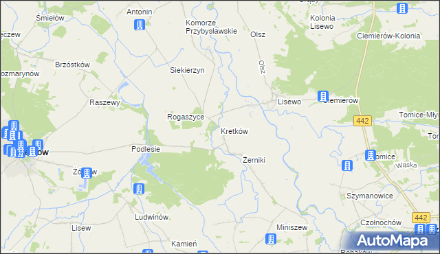 mapa Kretków, Kretków na mapie Targeo