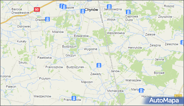 mapa Krężel gmina Chynów, Krężel gmina Chynów na mapie Targeo