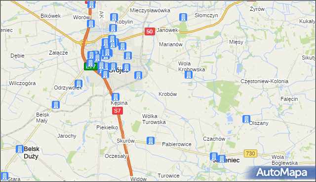 mapa Krobów, Krobów na mapie Targeo