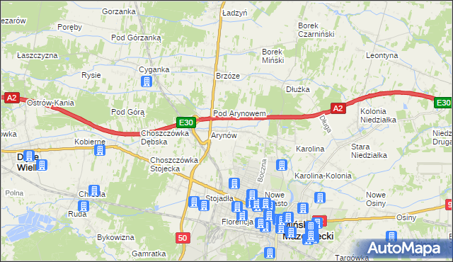 mapa Królewiec gmina Mińsk Mazowiecki, Królewiec gmina Mińsk Mazowiecki na mapie Targeo