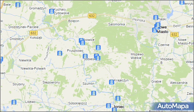 mapa Królewo gmina Joniec, Królewo gmina Joniec na mapie Targeo