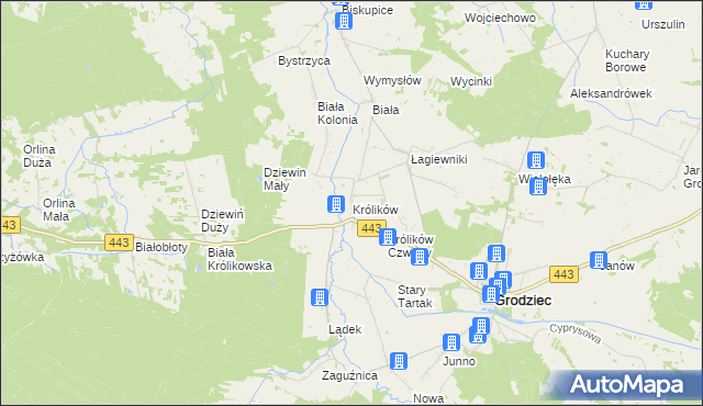 mapa Królików, Królików na mapie Targeo