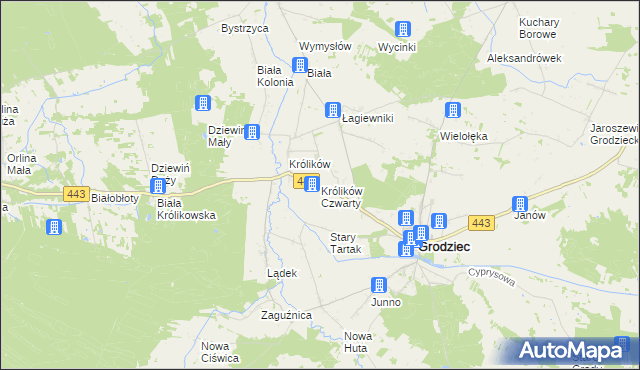 mapa Królików Czwarty, Królików Czwarty na mapie Targeo