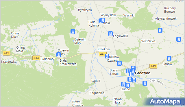 mapa Królików Kolonia, Królików Kolonia na mapie Targeo