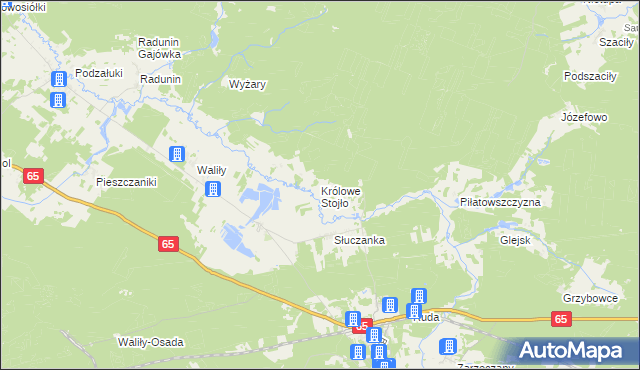 mapa Królowe Stojło, Królowe Stojło na mapie Targeo