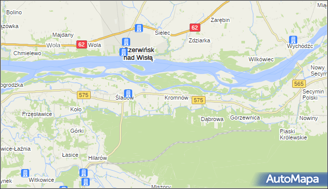 mapa Kromnów gmina Brochów, Kromnów gmina Brochów na mapie Targeo