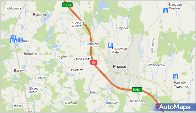 mapa Krościna Mała, Krościna Mała na mapie Targeo