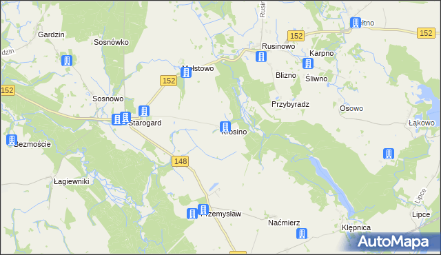 mapa Krosino gmina Resko, Krosino gmina Resko na mapie Targeo