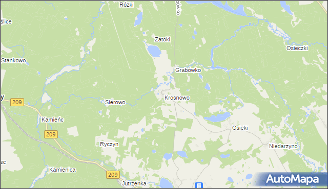 mapa Krosnowo, Krosnowo na mapie Targeo