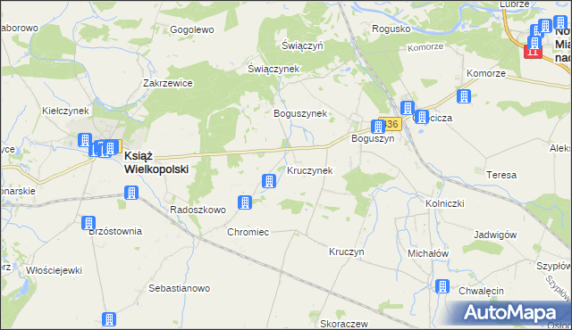 mapa Kruczynek, Kruczynek na mapie Targeo