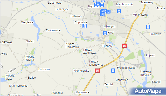 mapa Krusza Zamkowa, Krusza Zamkowa na mapie Targeo
