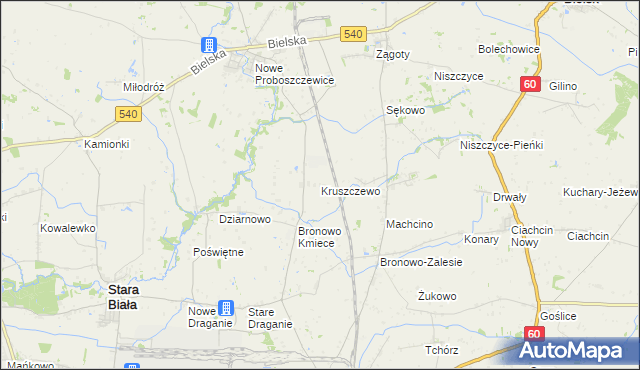 mapa Kruszczewo, Kruszczewo na mapie Targeo