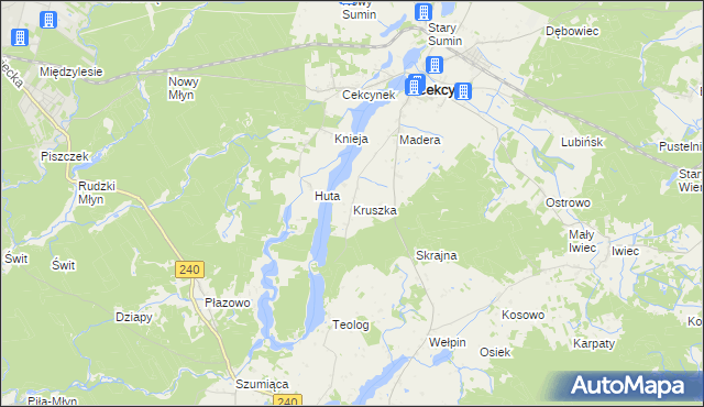 mapa Kruszka gmina Cekcyn, Kruszka gmina Cekcyn na mapie Targeo