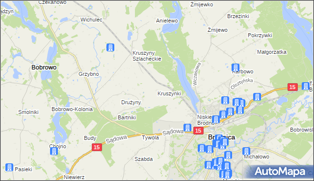 mapa Kruszynki, Kruszynki na mapie Targeo