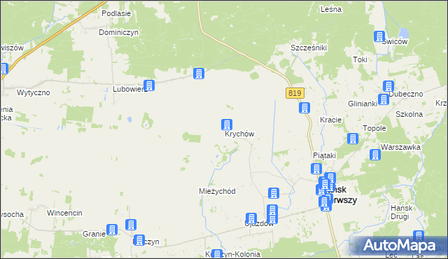 mapa Krychów, Krychów na mapie Targeo