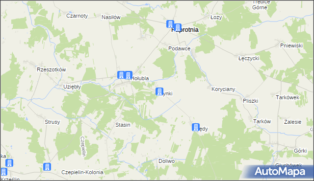 mapa Krynki gmina Paprotnia, Krynki gmina Paprotnia na mapie Targeo