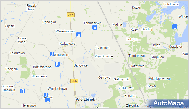 mapa Kryszkowice, Kryszkowice na mapie Targeo