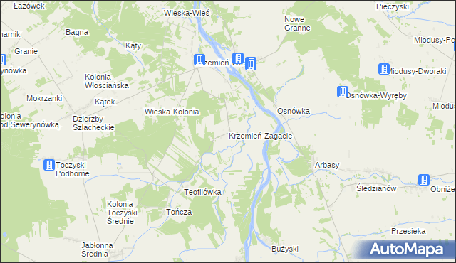 mapa Krzemień-Zagacie, Krzemień-Zagacie na mapie Targeo