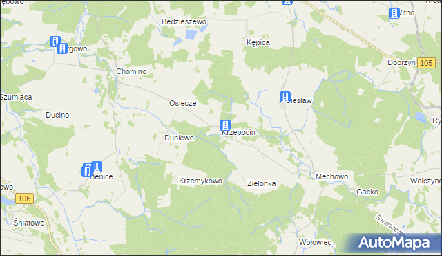 mapa Krzepocin, Krzepocin na mapie Targeo