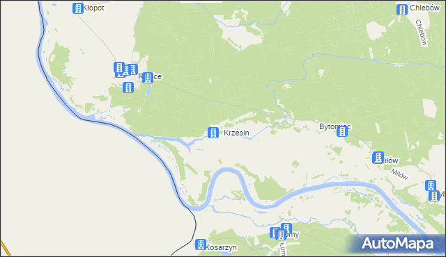 mapa Krzesin gmina Cybinka, Krzesin gmina Cybinka na mapie Targeo