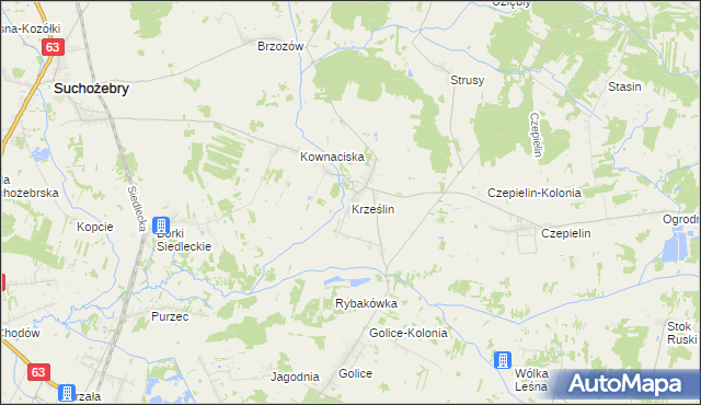 mapa Krześlin, Krześlin na mapie Targeo