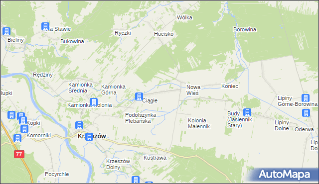 mapa Krzeszów Górny, Krzeszów Górny na mapie Targeo